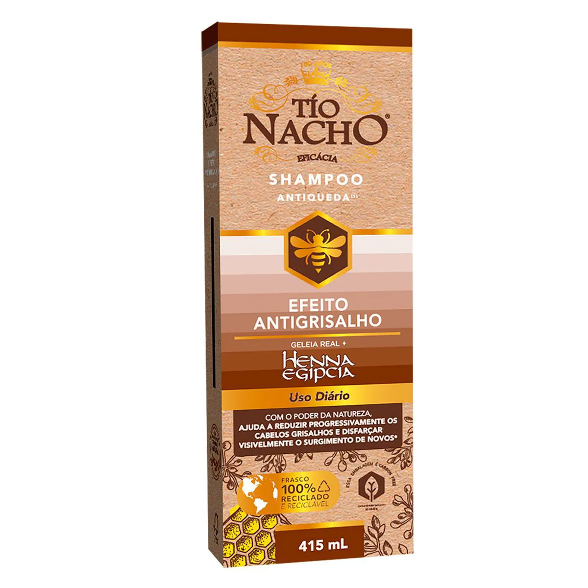 Shampoo Tío Nacho Antiqueda Efeito Antigrisalho 415ml