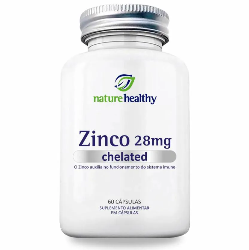 ZINCO QUELATO 28MG NATURE HEALTHY 60 CÁPSULAS