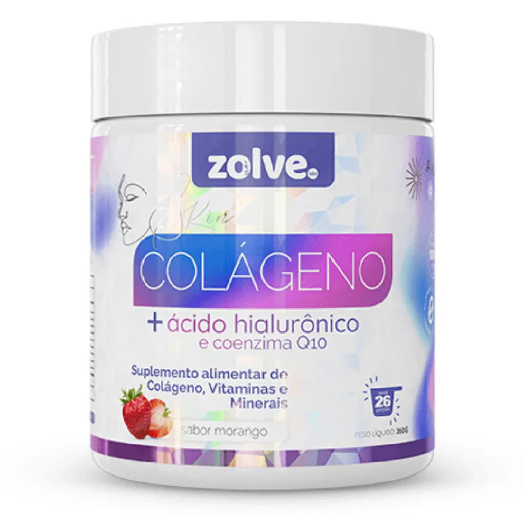 ZOLVE SKIN COLáGENO TIPO I - 1 POTE SABOR MORANGO - SUPLEMENTO