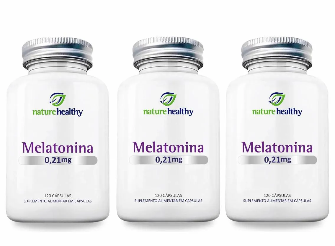 KIT c/ 3 MELATONINA 210MCG NATURE HEALTHY 120 CÁPSULAS