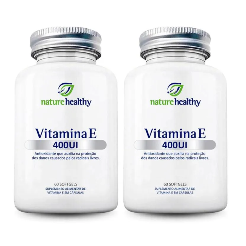 KIT c/ 2 VITAMINA E 400UI NATURE HEALTHY 60 CÁPSULAS