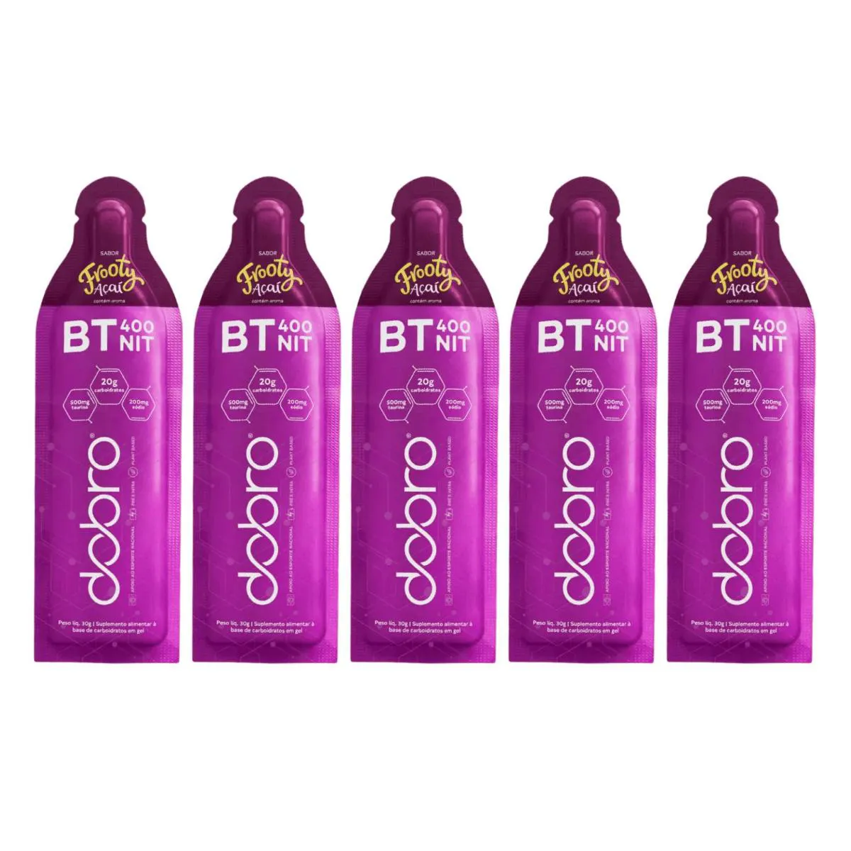 BT 400 NITRATO GEL 5 SACHêS 30G CARBOIDRATOS DOBRO Frooty Açaí