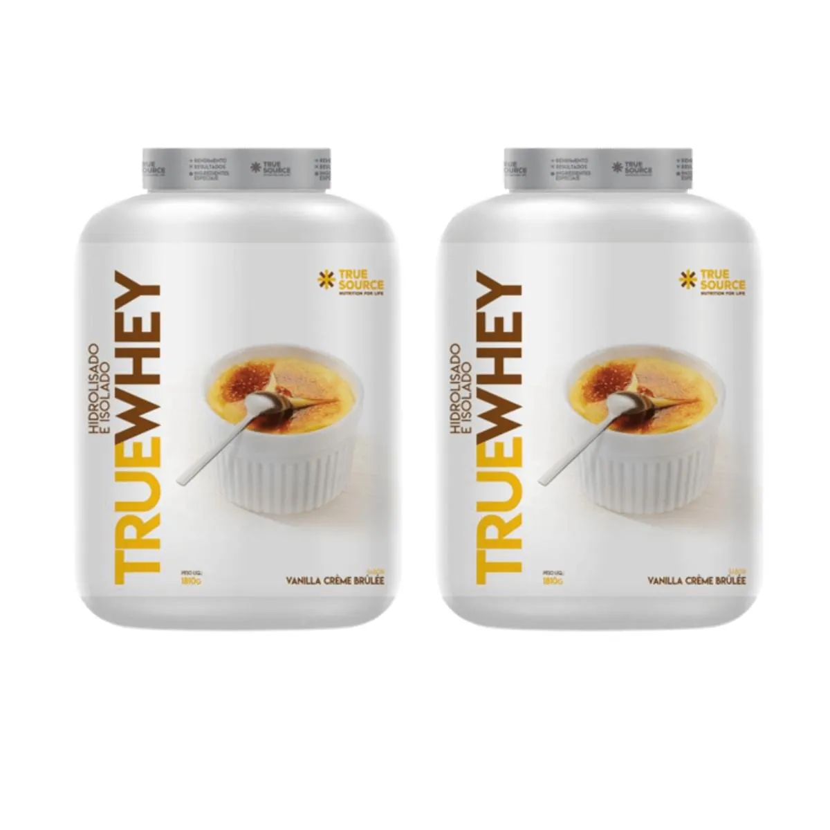 KIT 2 TRUEWHEY PROTEIN 100% ISOLADO E HIDROLISADO TRUESOURCE 1.8KG Vanilla Crème Brûllè