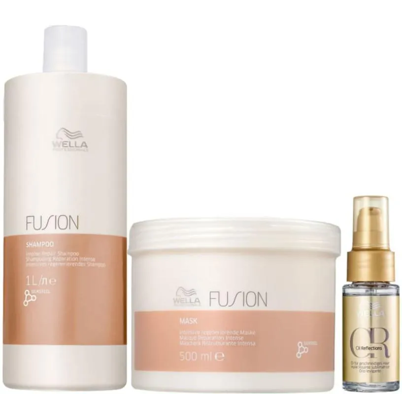 KIT WELLA PROFESSIONALS FUSION SALON + OIL REFLECTIONS (3 PRODUTOS)