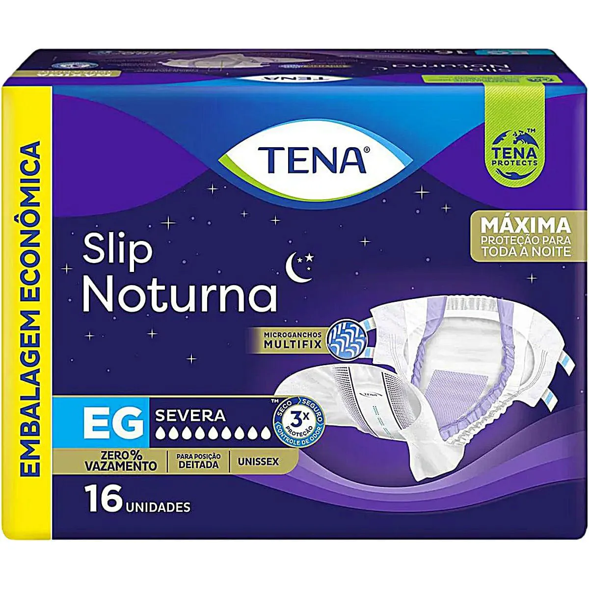 FRALDA GERIáTRICA TENA SLIP NOTURNA - TAMANHO EG - COM 16 UNIDADES