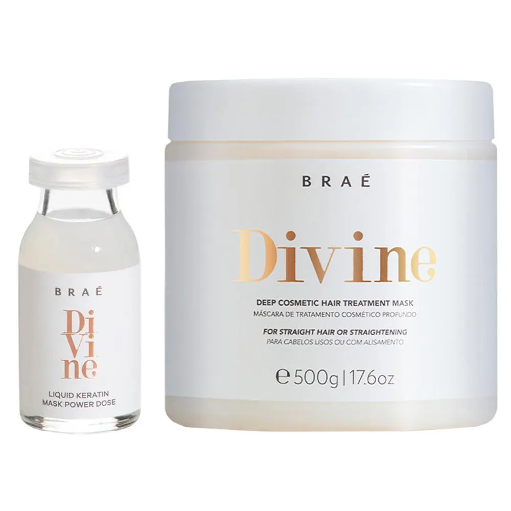KIT BRAé DIVINE - MáSCARA DE HIDRATAçãO 500G E  AMPOLA DE HIDRATAçãO 13ML