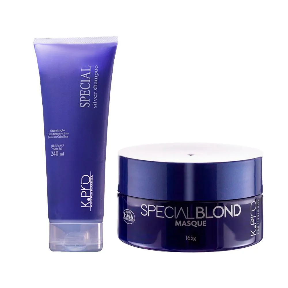 KIT K-PRO PROFISSIONAL SPECIAL BLOND - SHAMPOO 240ML + MáSCARA 165G