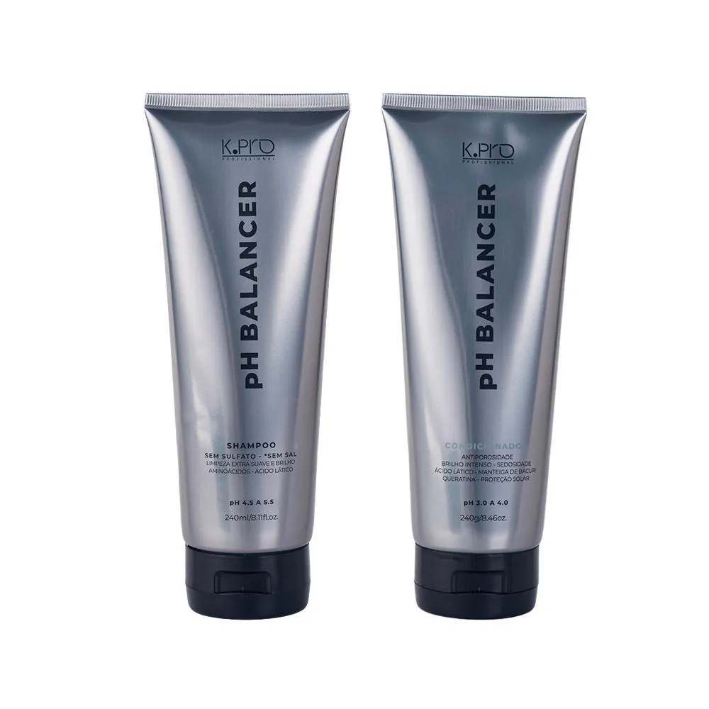 KIT K-PRO PROFISSIONAL PH BALANCER - SHAMPOO 240ML + CONDICIONADOR 240G