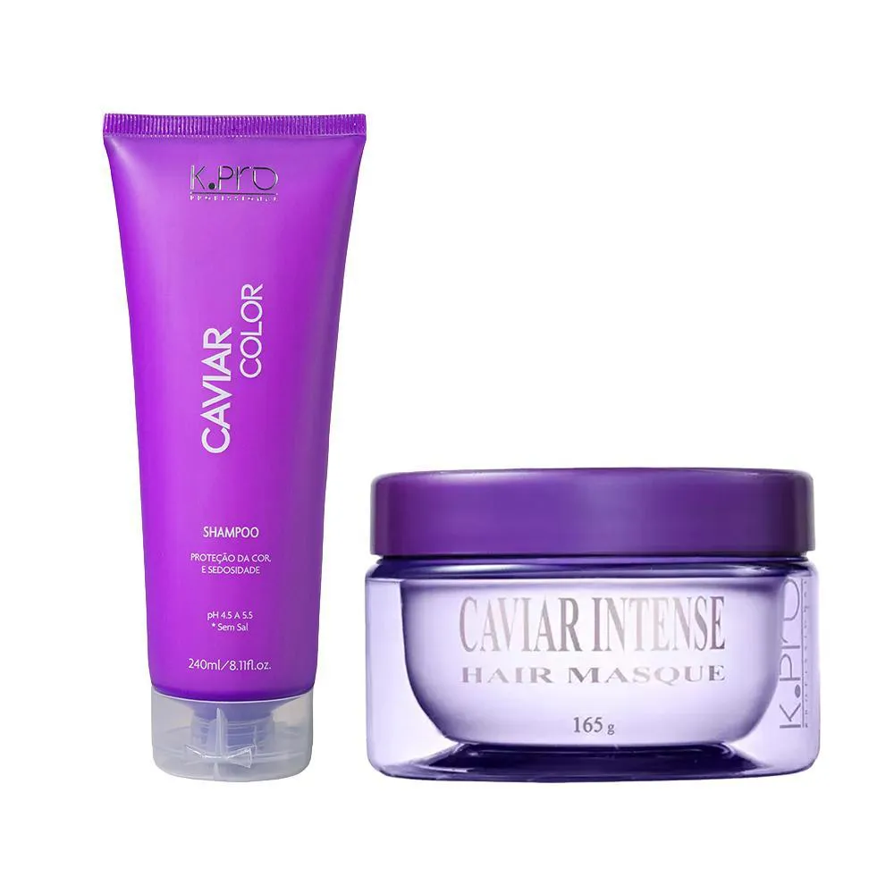 KIT K-PRO PROFISSIONAL CAVIAR - SHAMPOO 240ML+ MáSCARA 165G