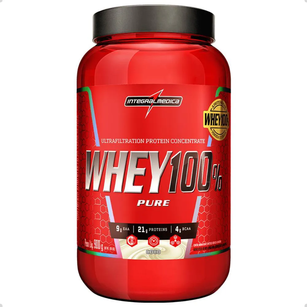 WHEY 100% PURE PROTEIN POTE 900G INTEGRALMEDICA Coco
