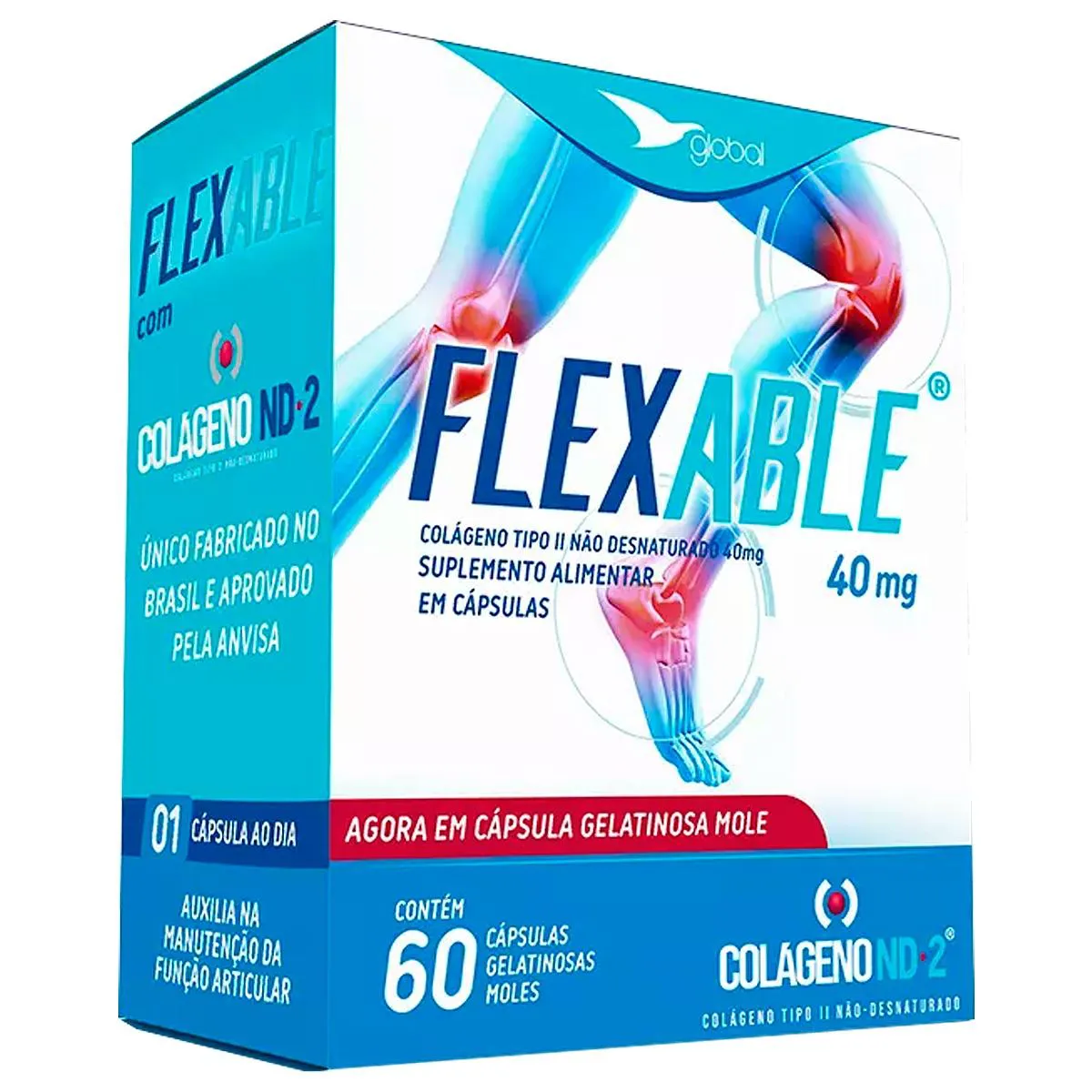 COLáGENO TIPO 2 FLEXABLE GLOBAL SUPLEMENTOS 60 CáPSULAS GELATINOSAS MOLES