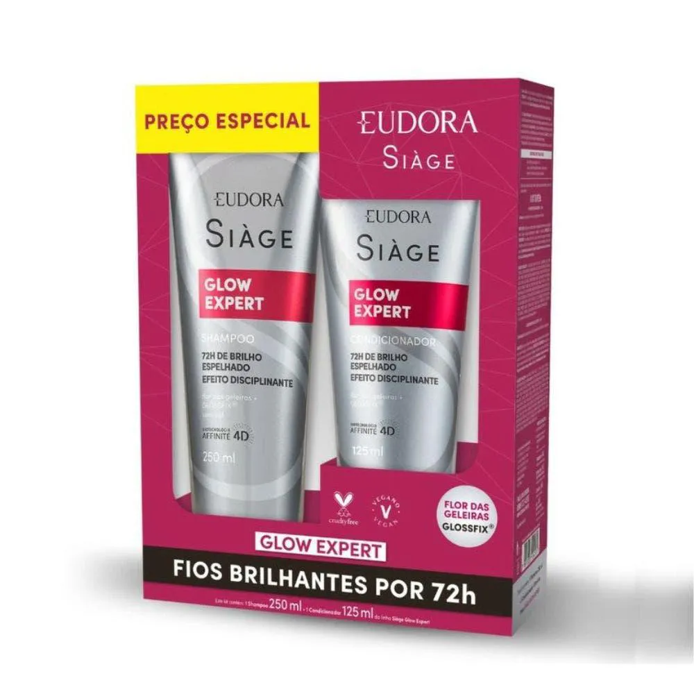 KIT SHAMPOO 250ML + CONDICIONADOR 125ML SIàGE GLOW EXPERT
