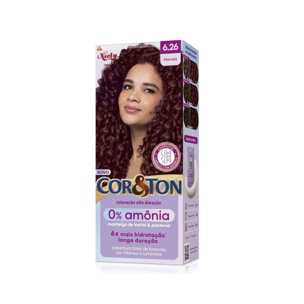TINTURA COR&TON NIELY 0% AMôNIA 6.26 MARSALA