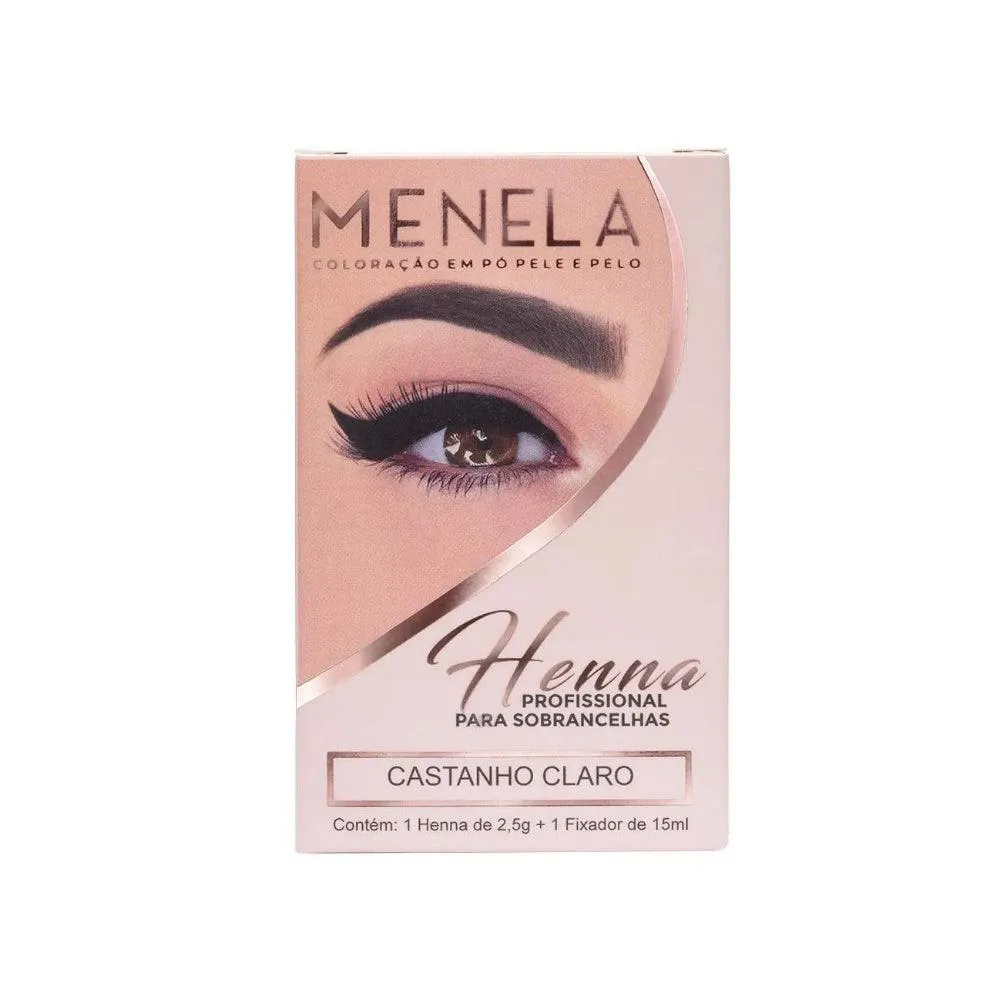 KIT HENNA SOBRANCELHA MENELA CASTANHO CLARO 2,5G