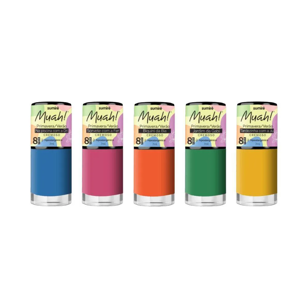 KIT ESMALTES SUMIRê MUAH! PRIMAVERA VERãO (5 ITENS)