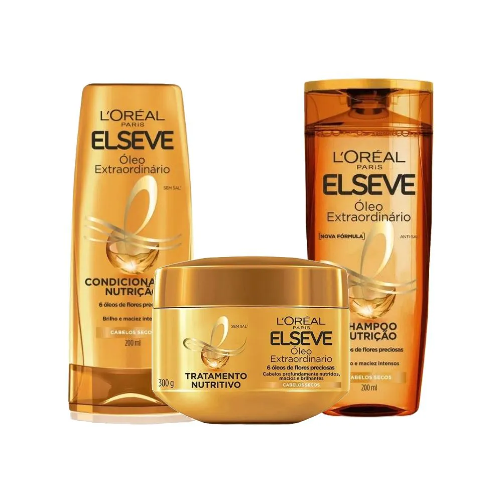 KIT ELSEVE L’ORéAL PARIS ÓLEO EXTRAORDINáRIO (3 PRODUTOS)