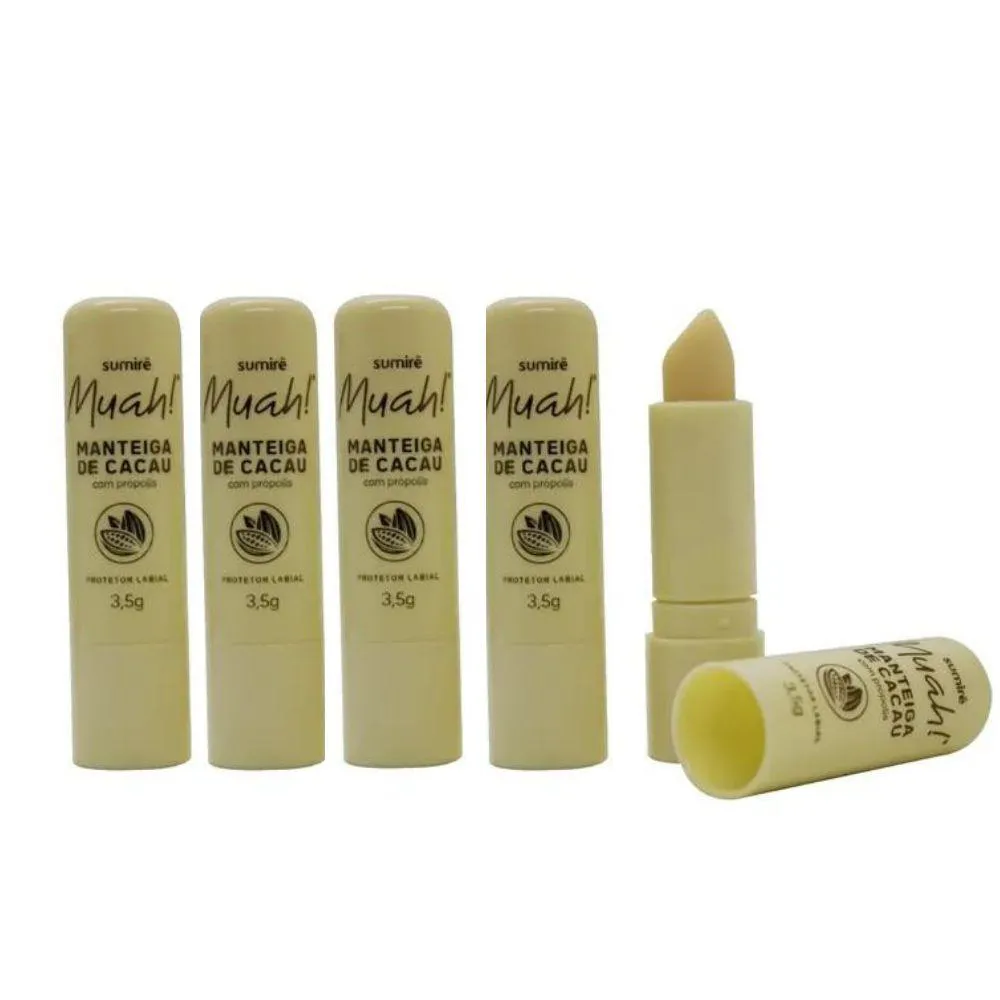 KIT MANTEIGA DE CACAU MUAH 3,5GR (05 UNIDADES)