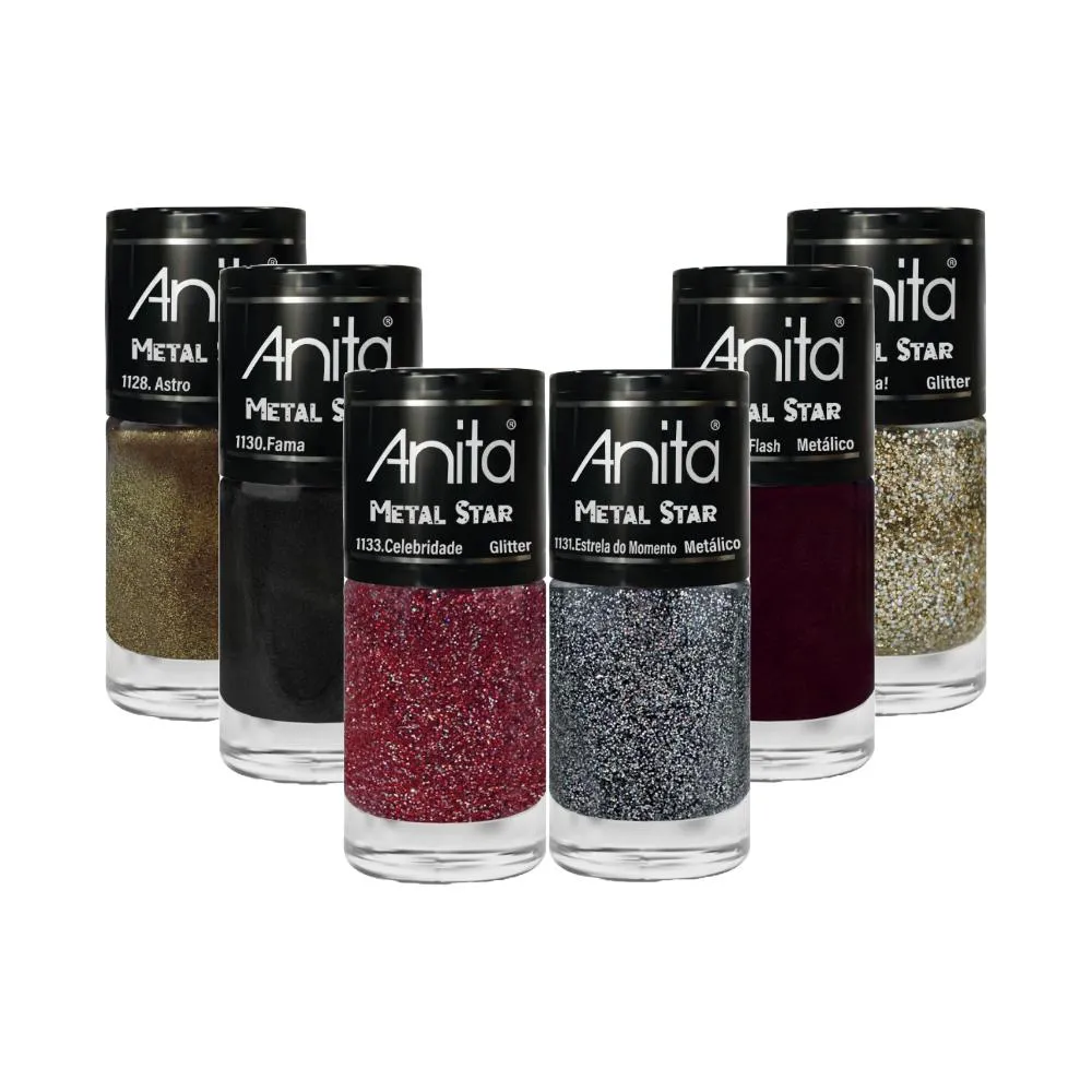 KIT ESMALTE ANITA METAL STAR (6 PRODUTOS)