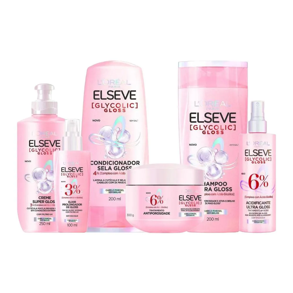 KIT ELSEVE L’ORéAL PARIS GLYCOLIC (6 PRODUTOS)
