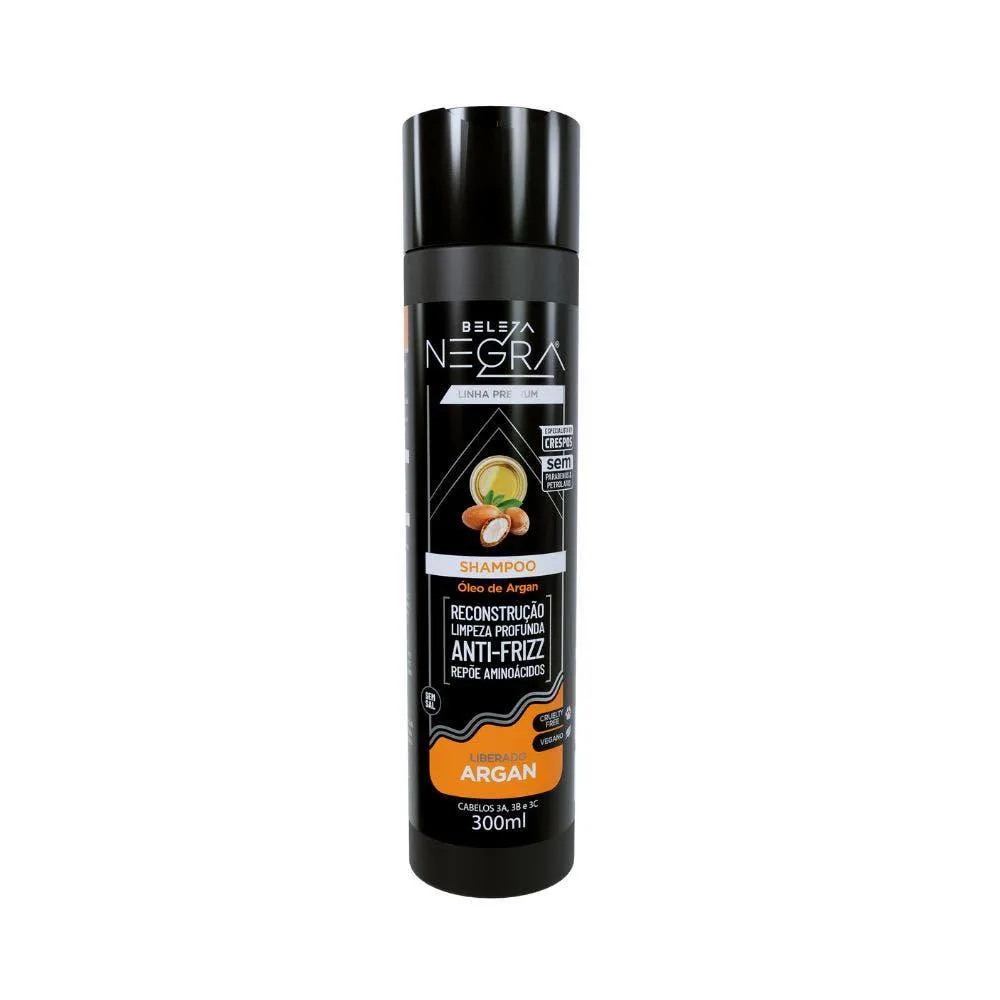 SHAMPOO BELEZA NEGRA PREMIUM ARGAN CACHEADOS 300ML