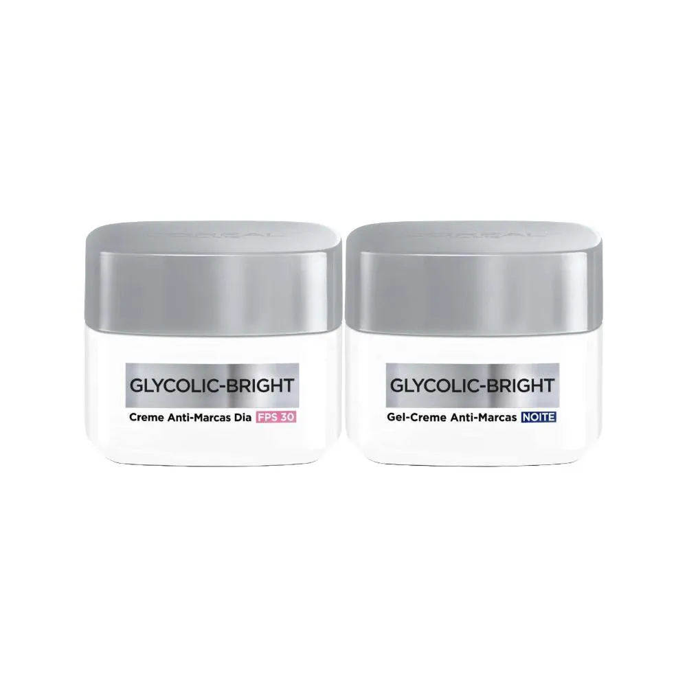 KIT L’ORéAL PARIS GLYCOLIC BRIGHT ANTI MARCAS DIA E NOITE (2 PRODUTOS)