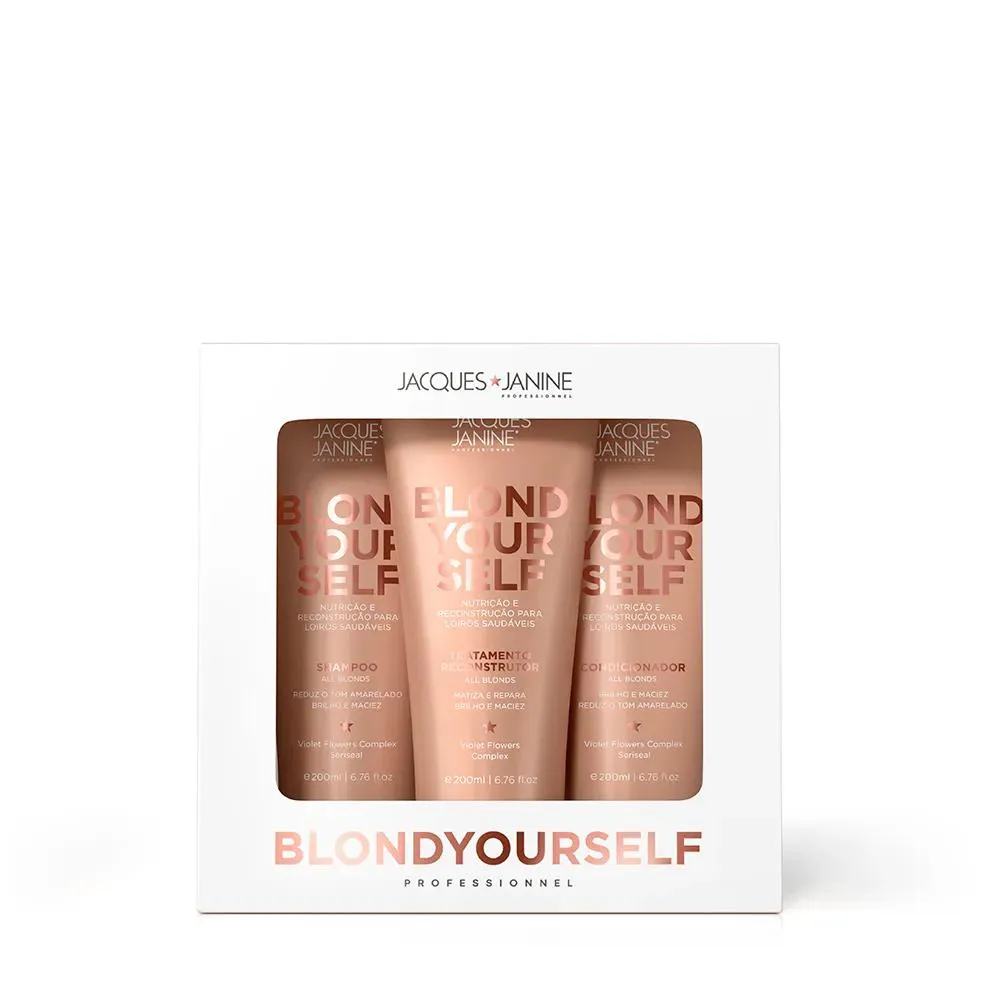 KIT JACQUES JANINE PROFESSIONNEL BLOND YOURSELF SHAMPOO CONDICIONADOR E TRATAMENTO RECONSTRUTOR (3 PRODUTOS)
