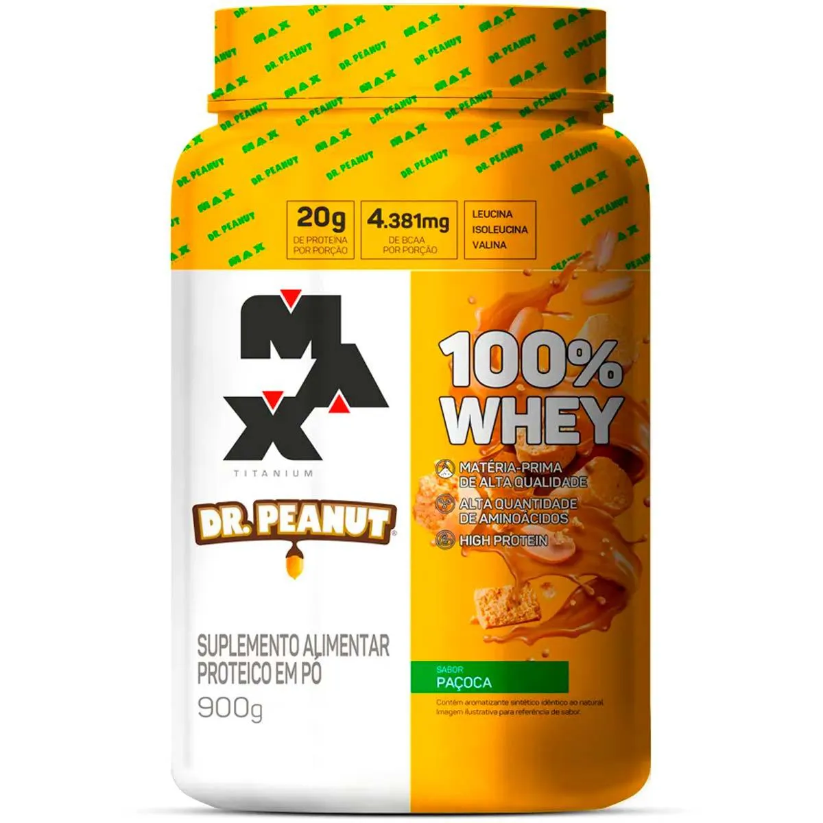 WHEY PROTEIN 100% MAX TITANIUM X DR. PEANUT 900G PAçOCA