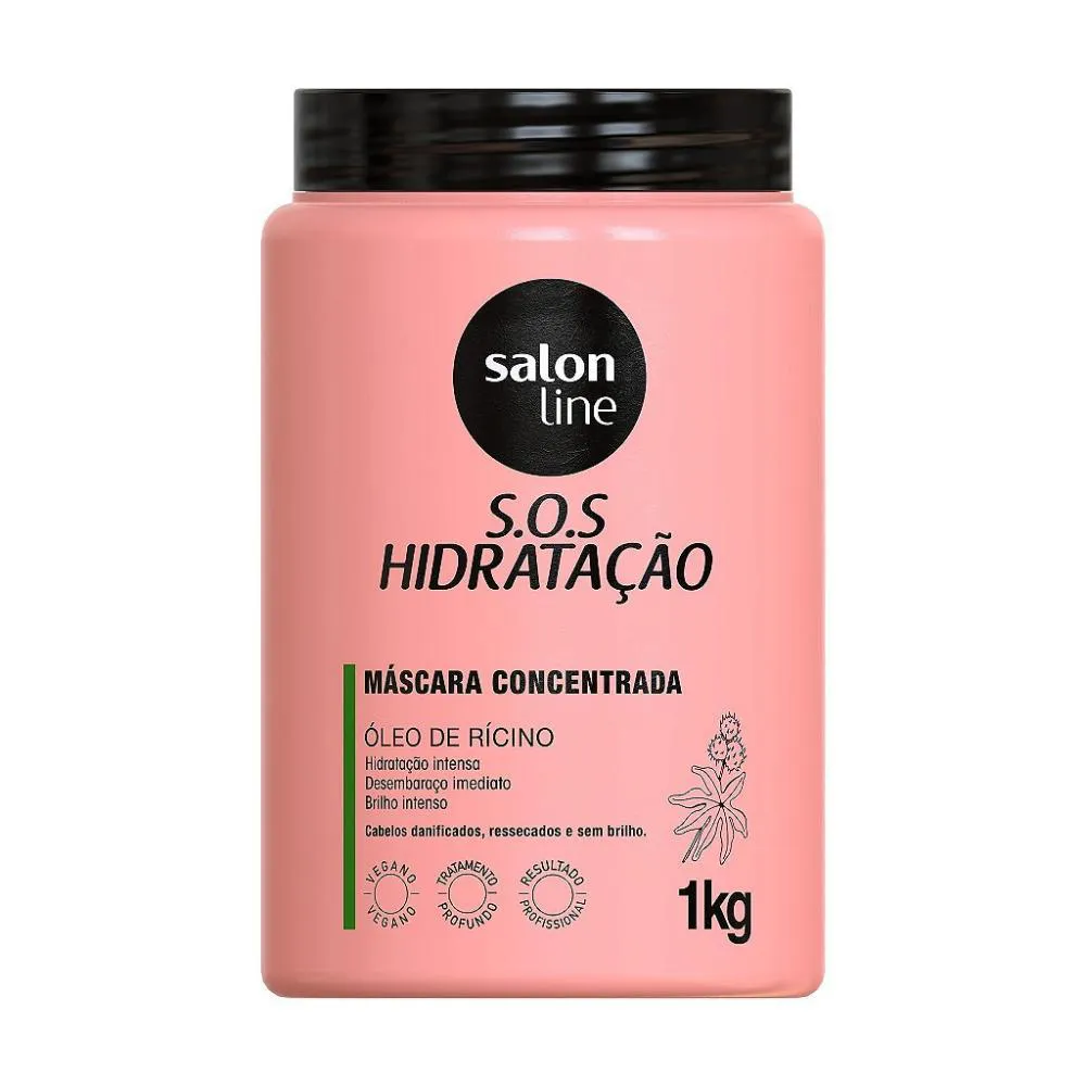 MáSCARA S.O.S HIDRATAçãO ÓLEO DE RíCINO SALON LINE 1KG