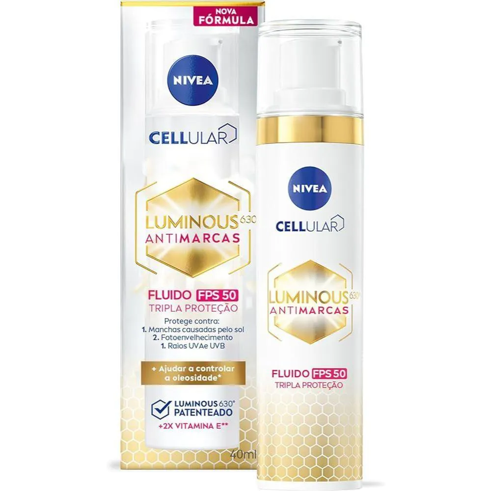 FLUIDO NIVEA LUMINOUS 630 CLAREADOR FACIAL FPS 50 40ML