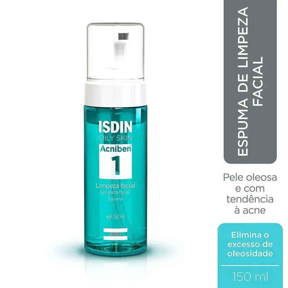 ESPUMA DE LIMPEZA FACIAL ISDIN OILY SKIN ACNIBEN 1 150ML