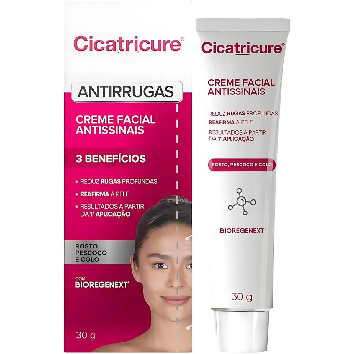 CICATRICURE CREME FACIAL ANTIRRUGAS E ANTISSINAIS 30G