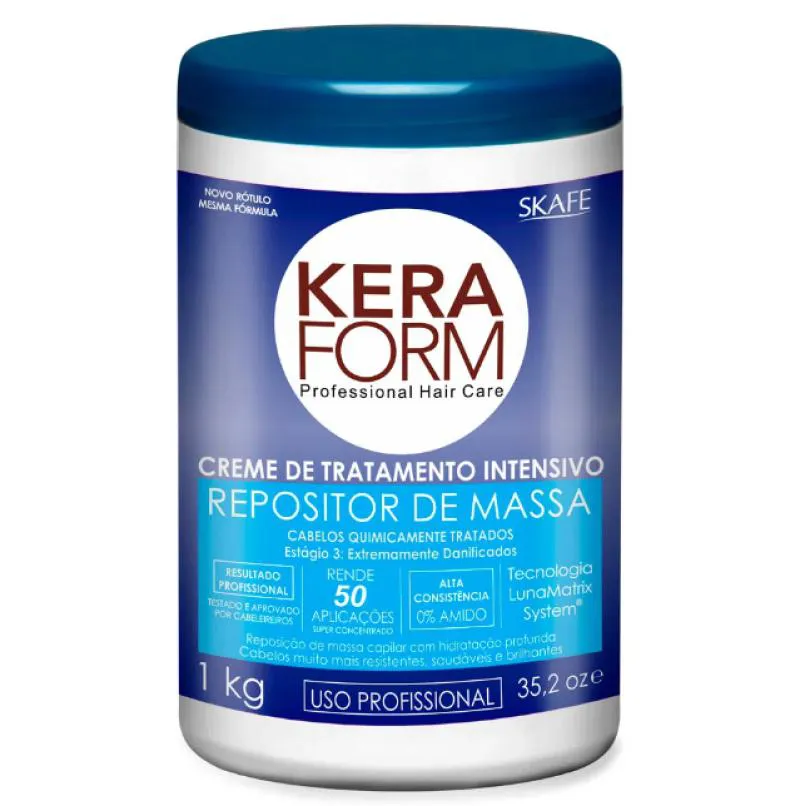 CREME DE TRATAMENTO INTENSIVO KERAFORM 1KG SKAFE Repositor DE Massa