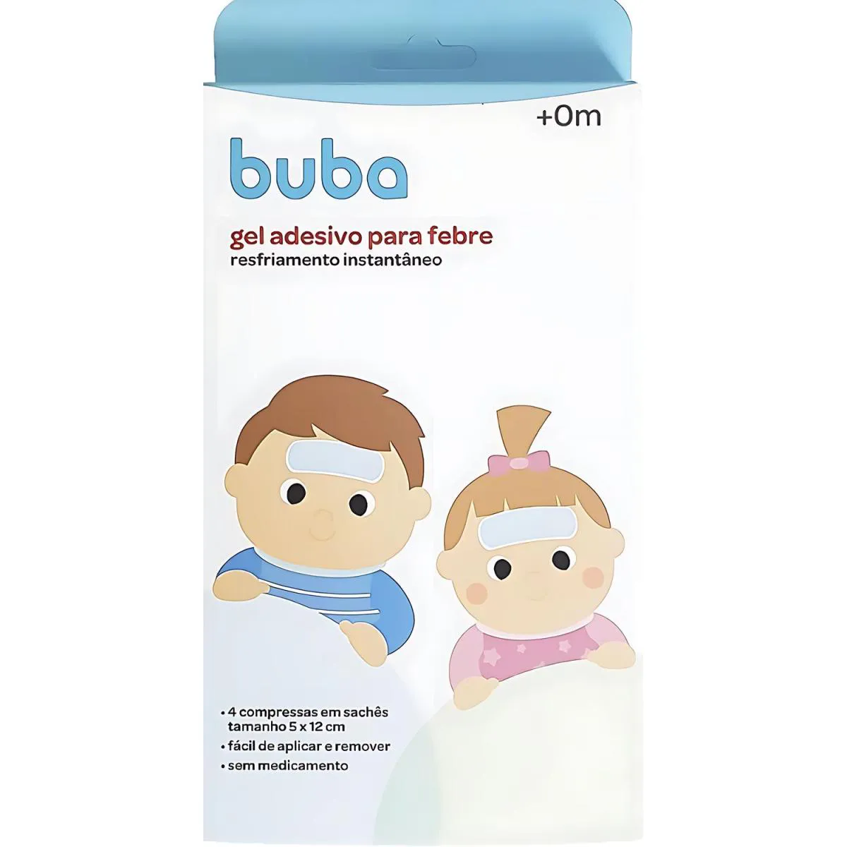 BUBA GEL ADESIVO PARA FEBRE RESFRIAMENTO INSTANTâNEO 4 SACHêS