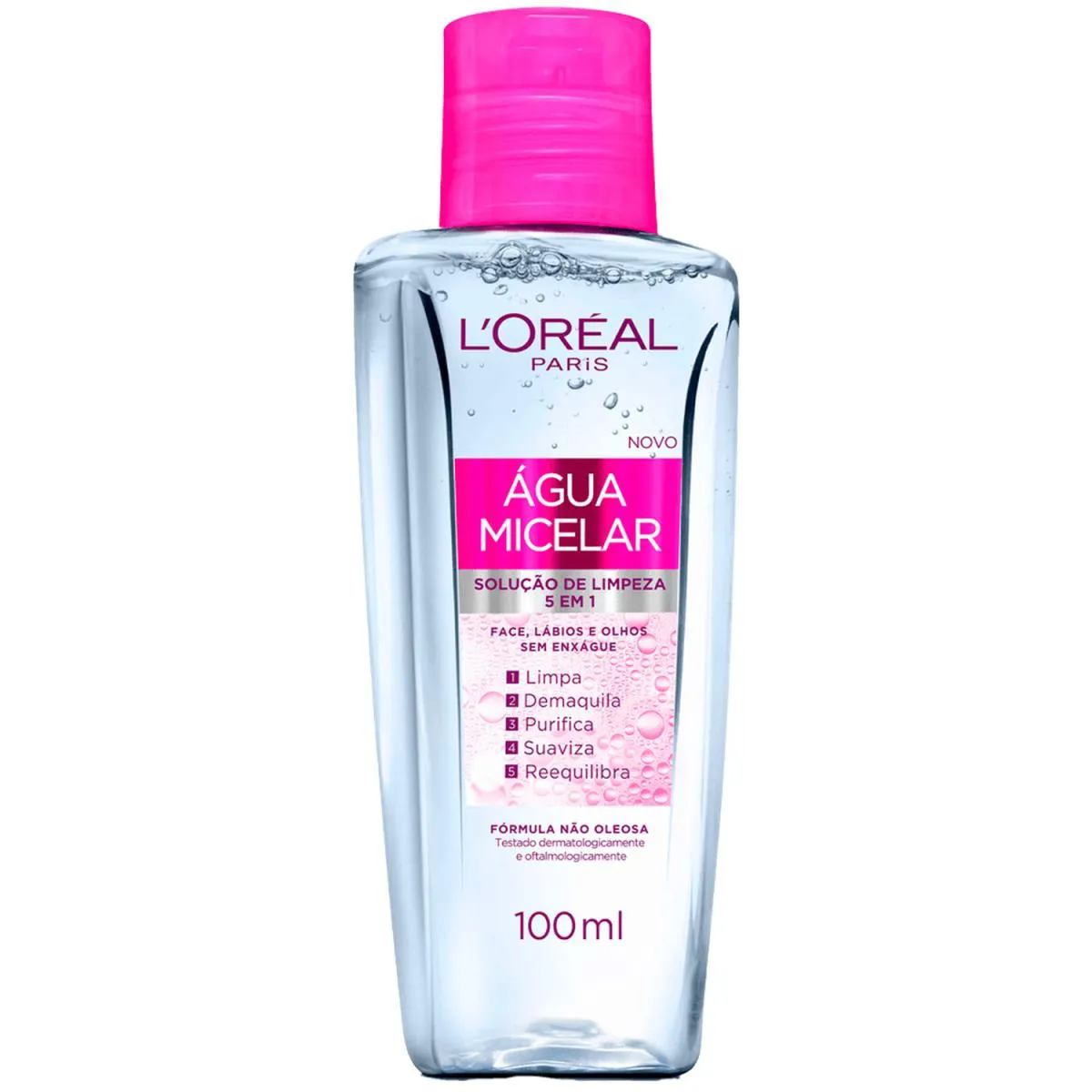 LORéAL PARIS ÁGUA MICELAR 100ML SOLUçãO DE LIMPEZA 5 EM 1