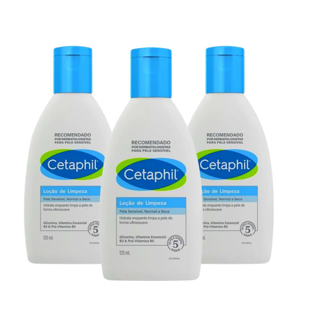 KIT 3 LOçãO DE LIMPEZA ROSTO E CORPO - 120ML CETAPHIL