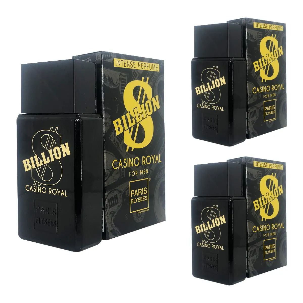 KIT COM 3 PERFUMES BILLION CASINO ROYAL PARA HOMEM 100ML