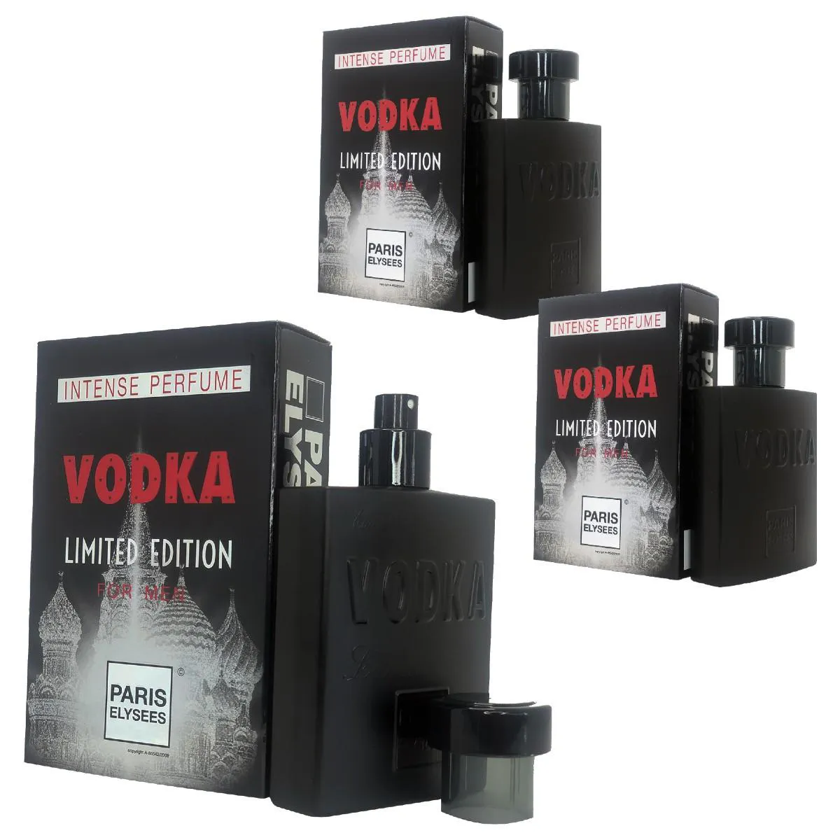 KIT COM 3 PERFUMES VODKA LIMITED FOR MEN MASCULINO 100ML ATACADO