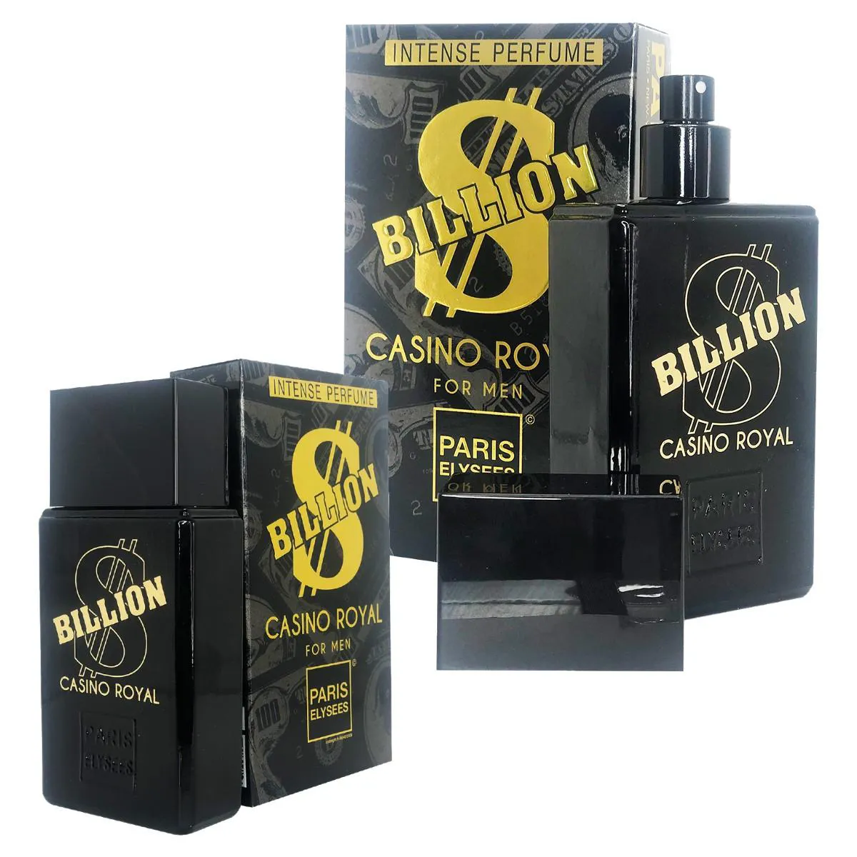 KIT 2 PERFUMES BILLION CASINO ROYAL MASCULINO 100ML PARIS ELYSSES