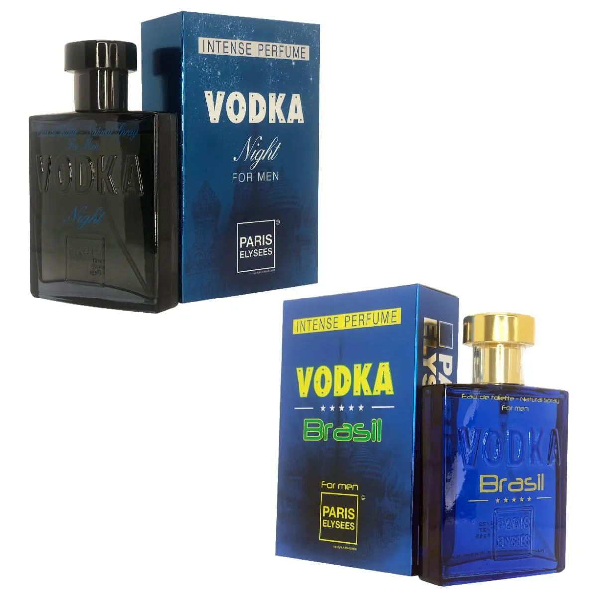 KIT PERFUME VODKA NIGHT + VODKA BRASIL AZUL MASCULINO 100ML ORIGINAL LACRADO