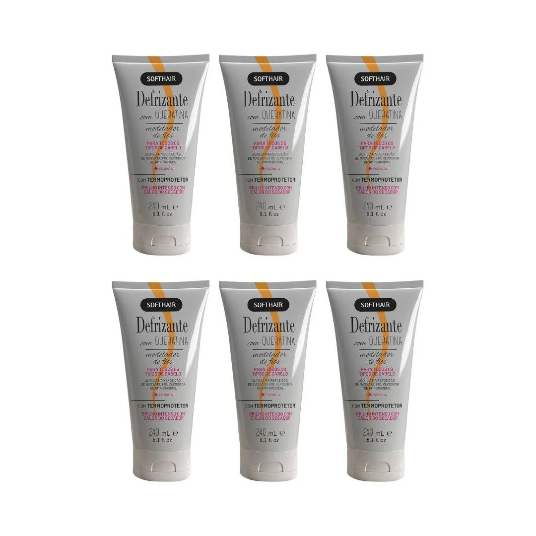 DEFRIZANTE SOFT HAIR 240 ML QUERATINA - KIT C/ 6UN