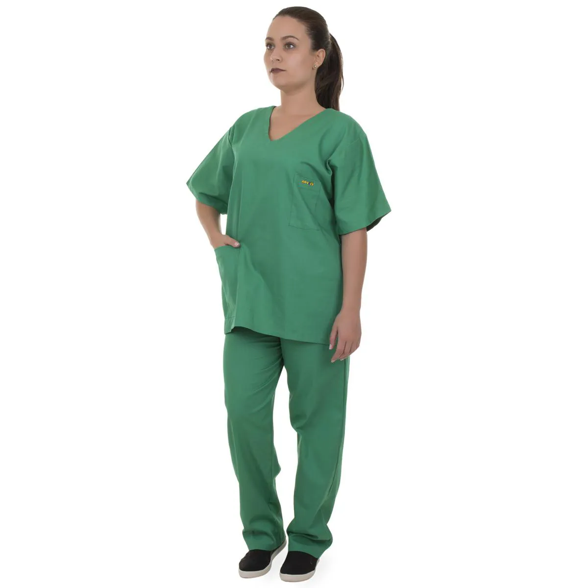 PIJAMA CIRúRGICO OXFORD VERDE NãO AMASSA SECA RáPIDO UNISSEX ARTIPé GG