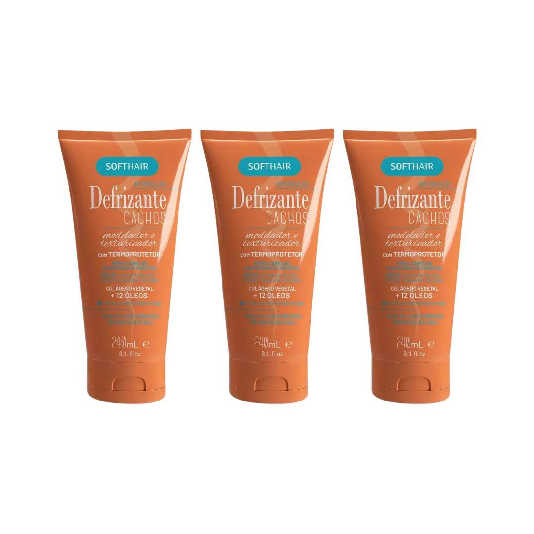 DEFRIZANTE SOFT HAIR 240 ML CACHOS - KIT C/ 3UN