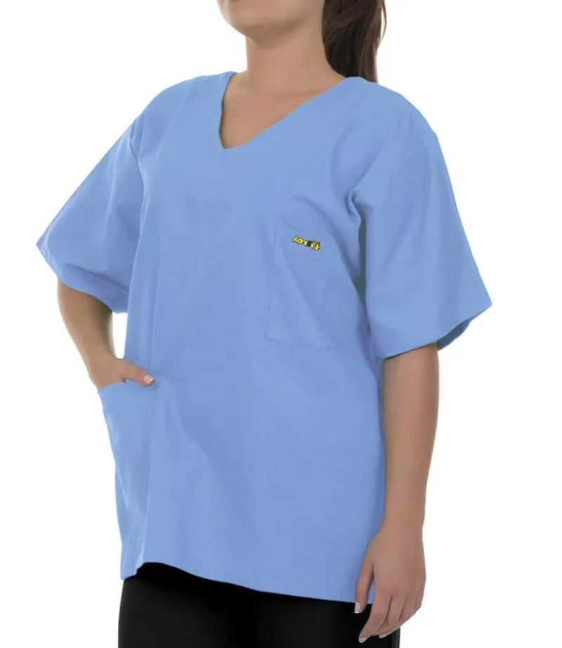 BLUSA PIJAMA CIRúRGICO AZUL BEBê OXFORD NãO AMASSA SECA RáPIDO ARTIPé GG