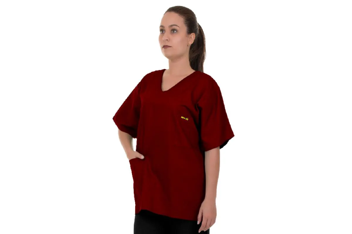 BLUSA PIJAMA CIRúRGICO MAGENTA OXFORD NãO AMASSA SECA RáPIDO ARTIPé P