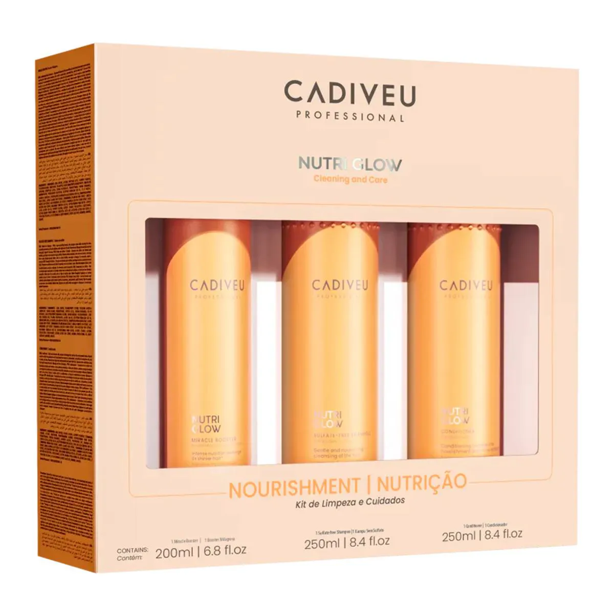 CADIVEU KIT HOMECARE NUTRI GLOW - SH + CD + BOOSTER (7898606743604)