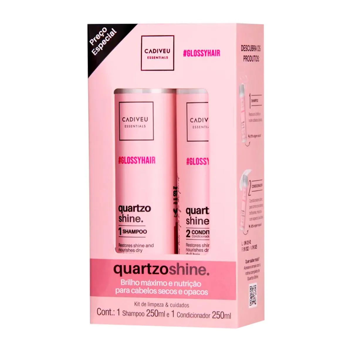 CADIVEU KIT HOMECARE QUARTZOSHINE - SH + CD (7898606742911)
