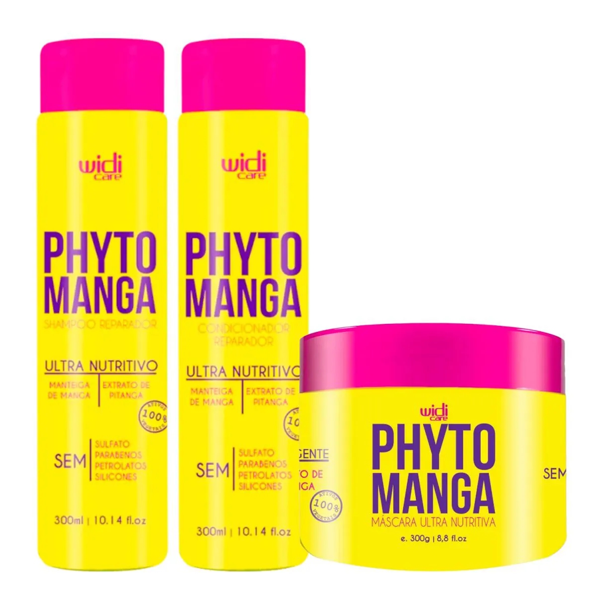 WIDI CARE KIT PHYTO MANGA SHAMPOO 300ML + CONDICIONADOR 300ML + MáSCARA NUTRITIVA 300G