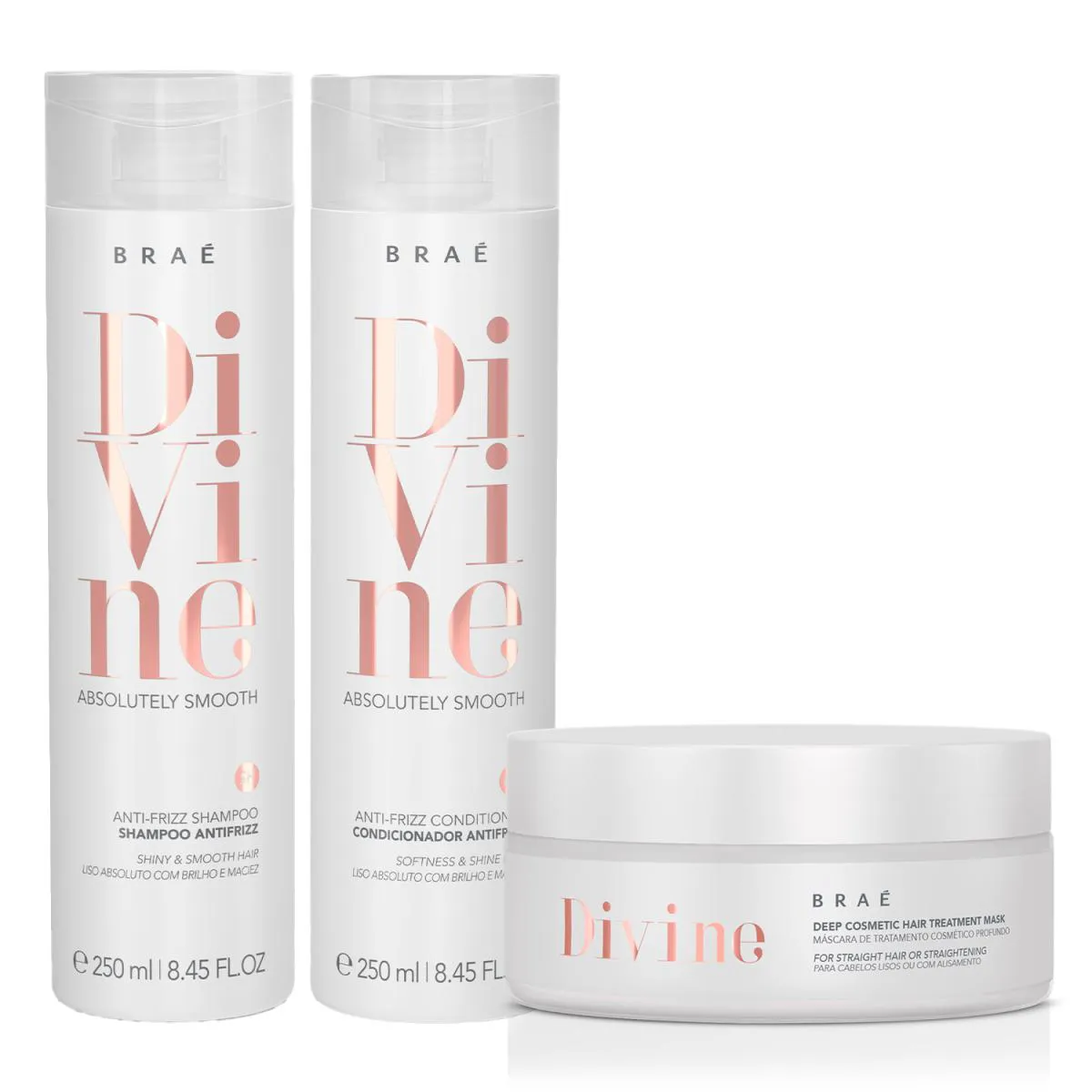 BRAé DIVINE KIT SHAMPOO 250ML + CONDICIONADOR 250ML + MáSCARA 200G