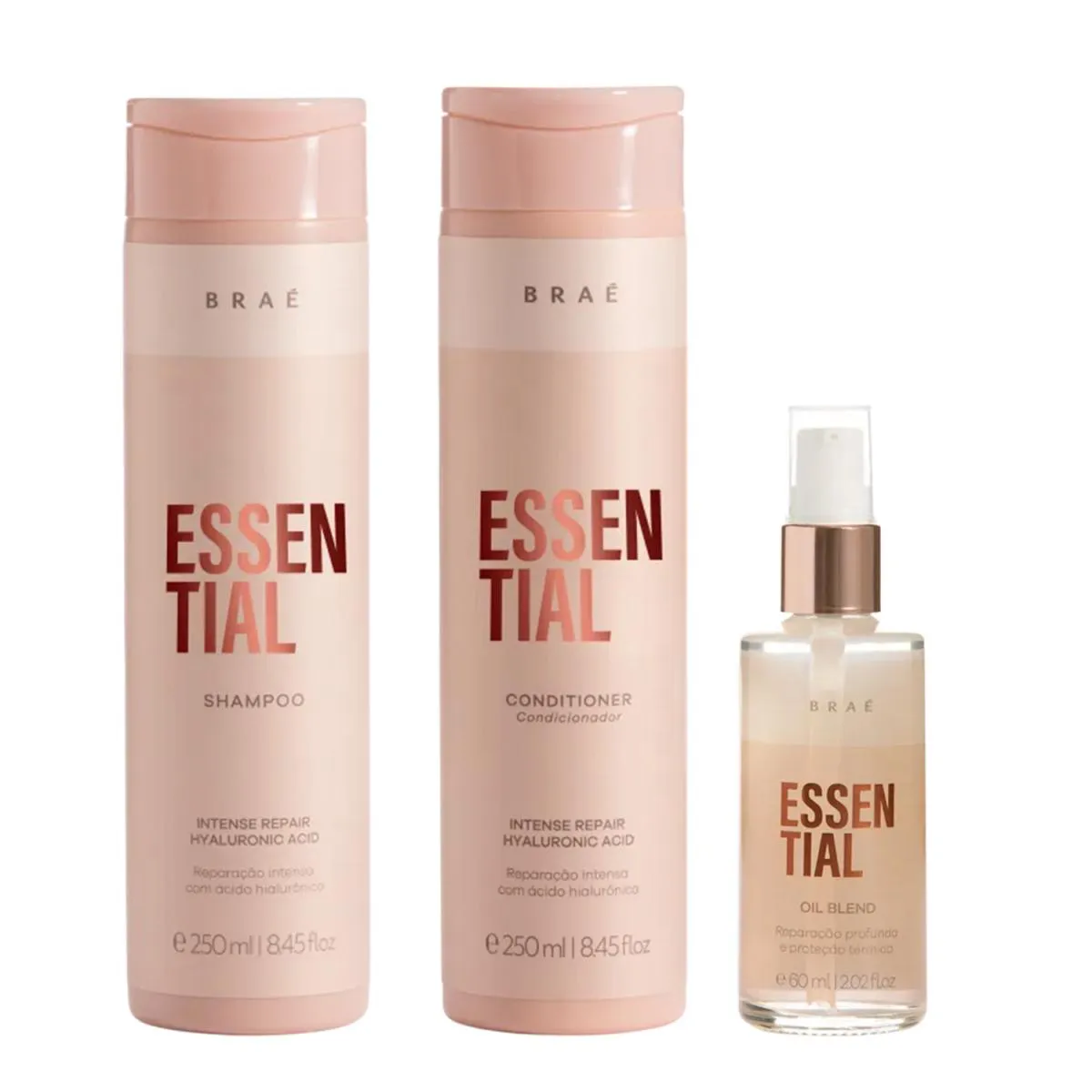 BRAé ESSENTIAL KIT SHAMPOO 250ML + CONDICIONADOR 250ML + SéRUM OIL BLEND 60ML