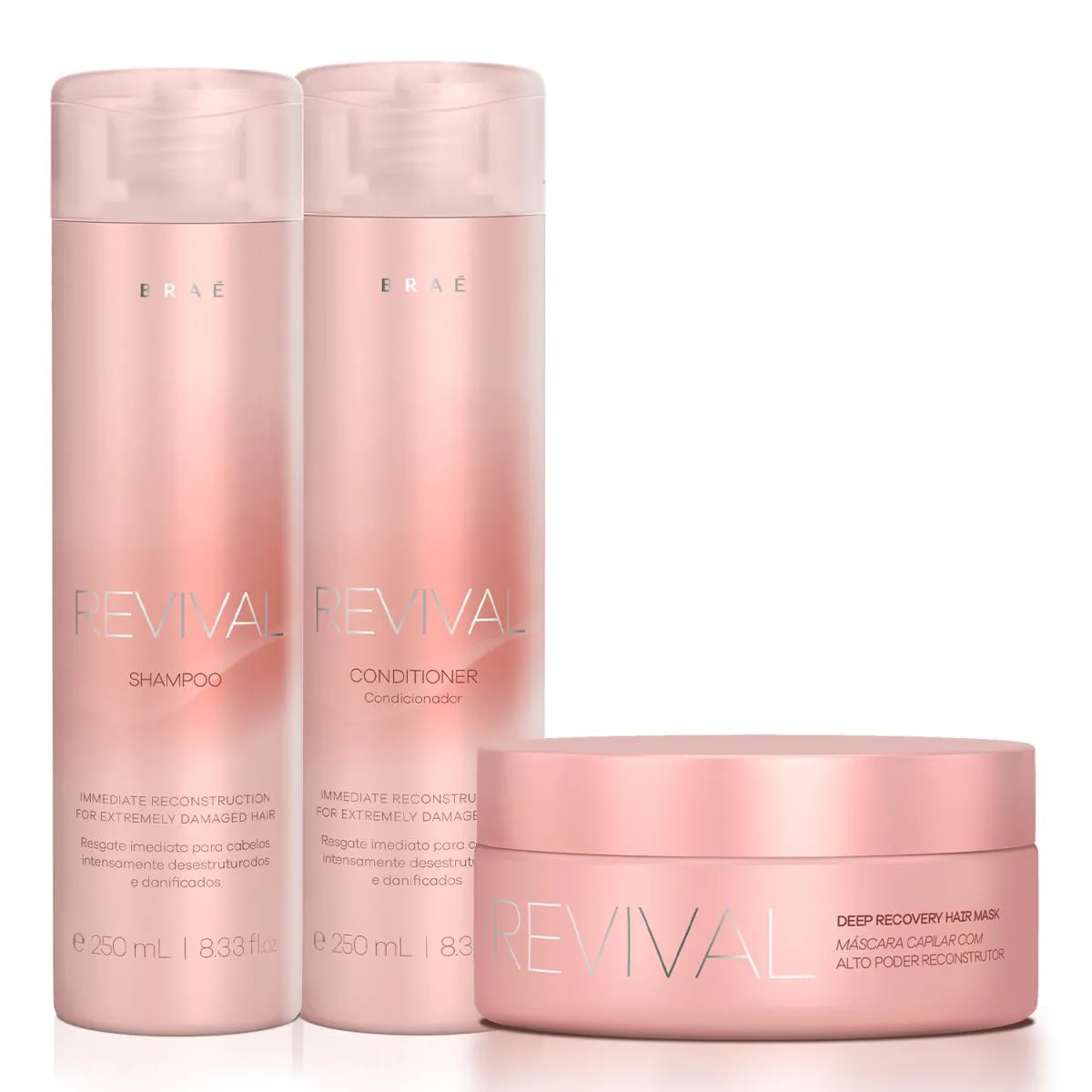 BRAé REVIVAL KIT SHAMPOO 250ML + CONDICIONADOR 250ML + MáSCARA 200G